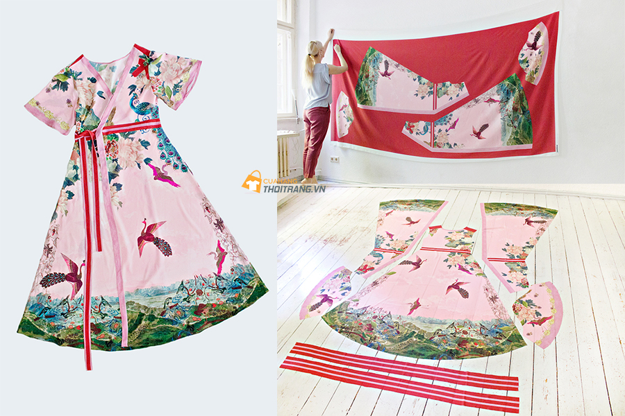 Thiết kế mẫu may váy quấn Kimono phong cách hiện đại
